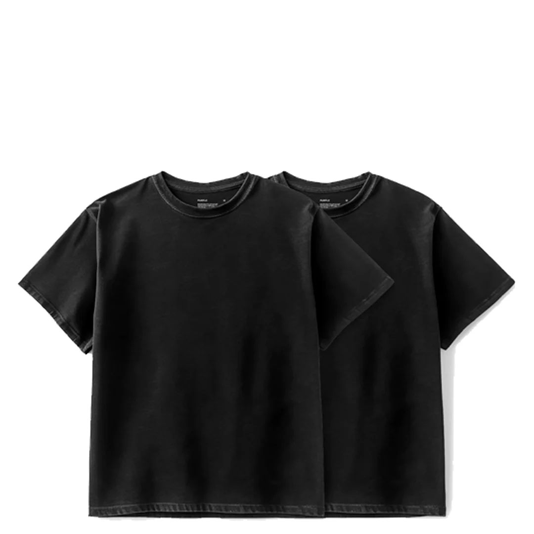 2 PACK JERSEY SHORT SLEEVE TEE BLACK - Image 2