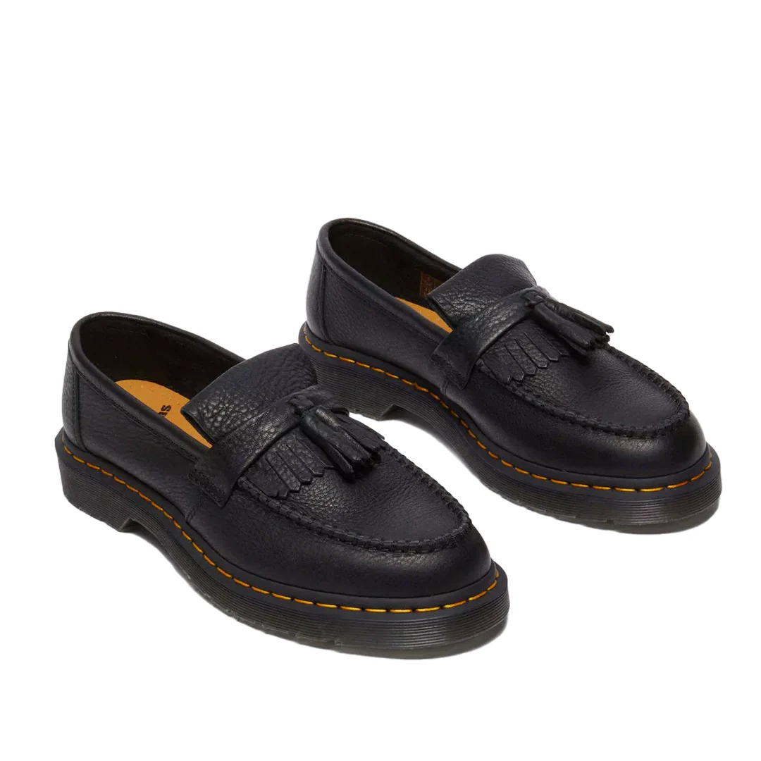 ADRIAN YELLOW STICH AMBASSADOR LEATHER LOAFERS BLACK - Image 3