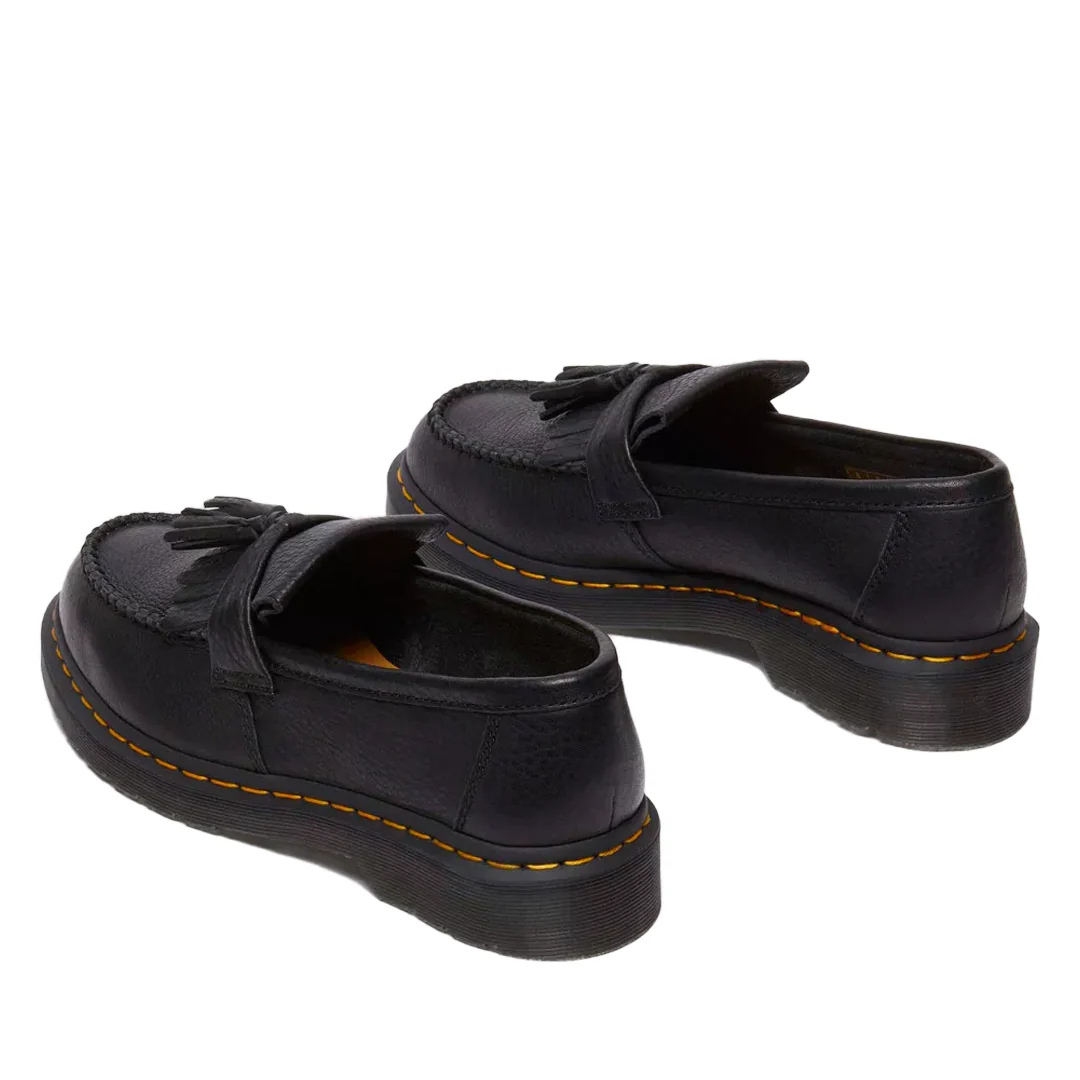 ADRIAN YELLOW STICH AMBASSADOR LEATHER LOAFERS BLACK - Image 4
