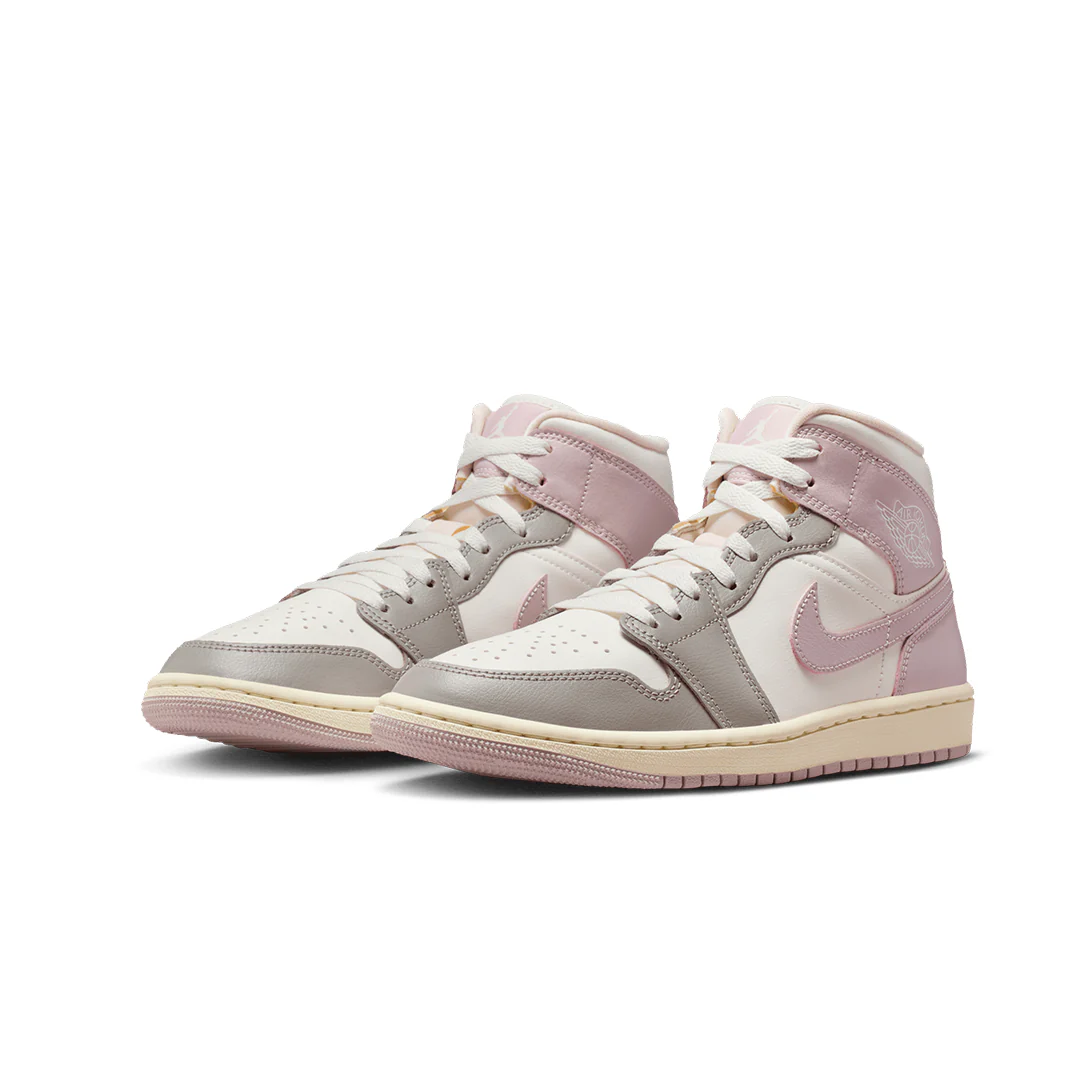 WOMEN'S AIR JORDAN 1 MID ENIGMA STONE PARTICLE ROSE - Image 3