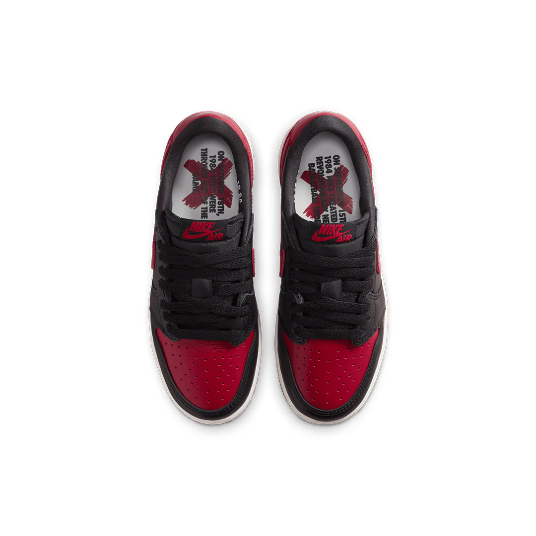 AIR JORDAN 1 RETRO LOW OG (GS) VARSITY RED / SUMMIT WHITE "BANNED" - Image 4