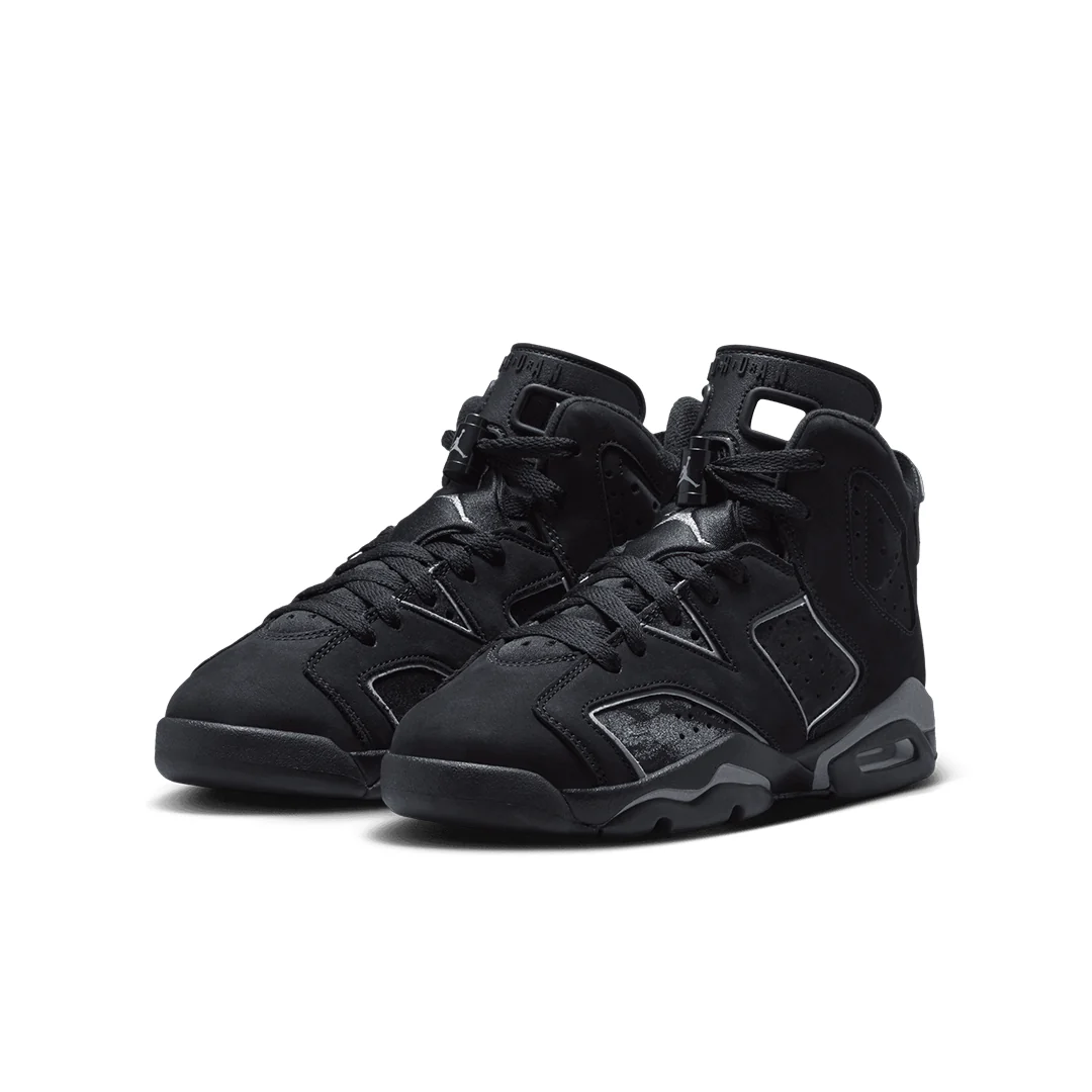 AIR JORDAN 6 RETRO (GS) BLACK/REFLECTIVE SILVER "CAP AND GOWN" - Image 2