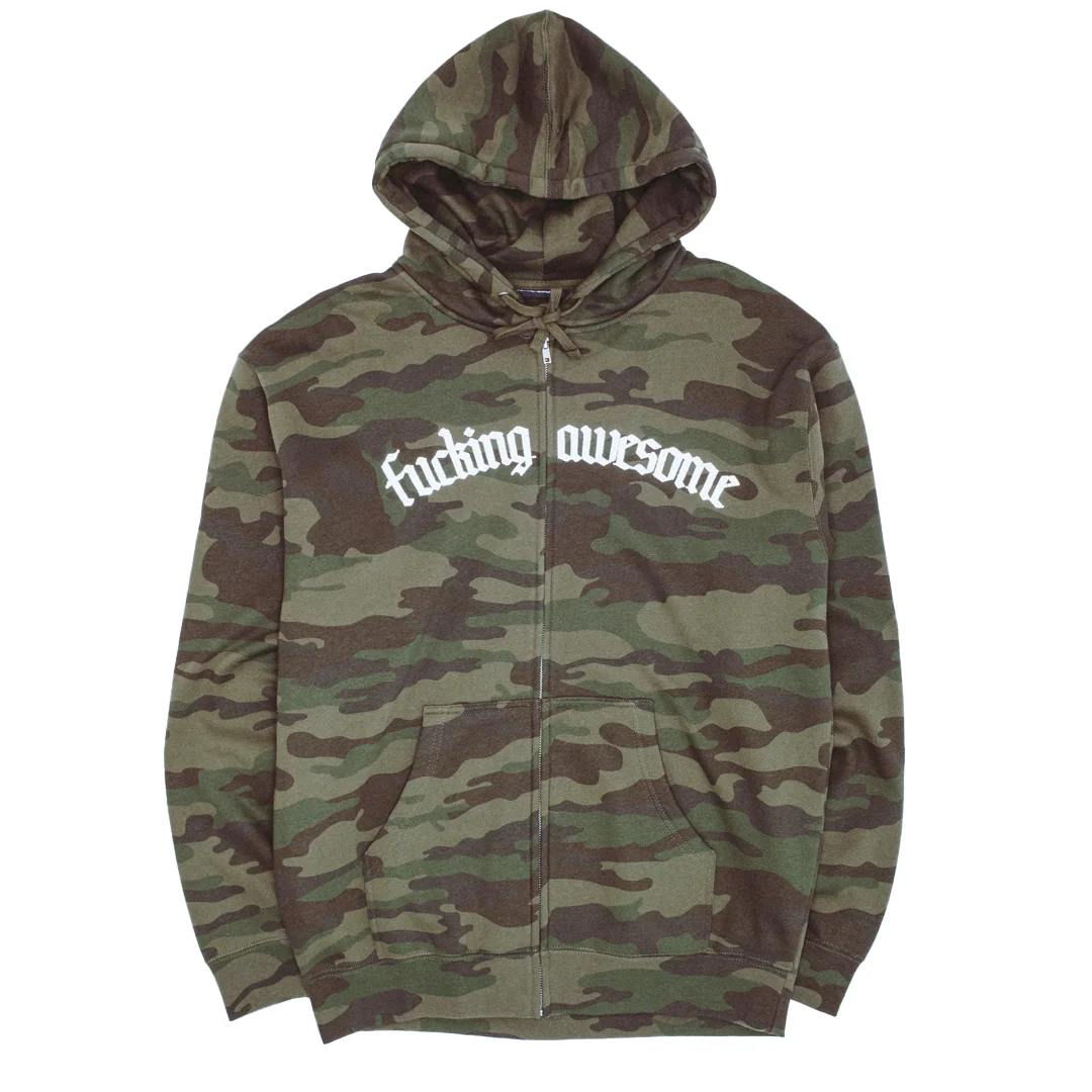BLACKLETTER LOGO ZIPPED HOODIE