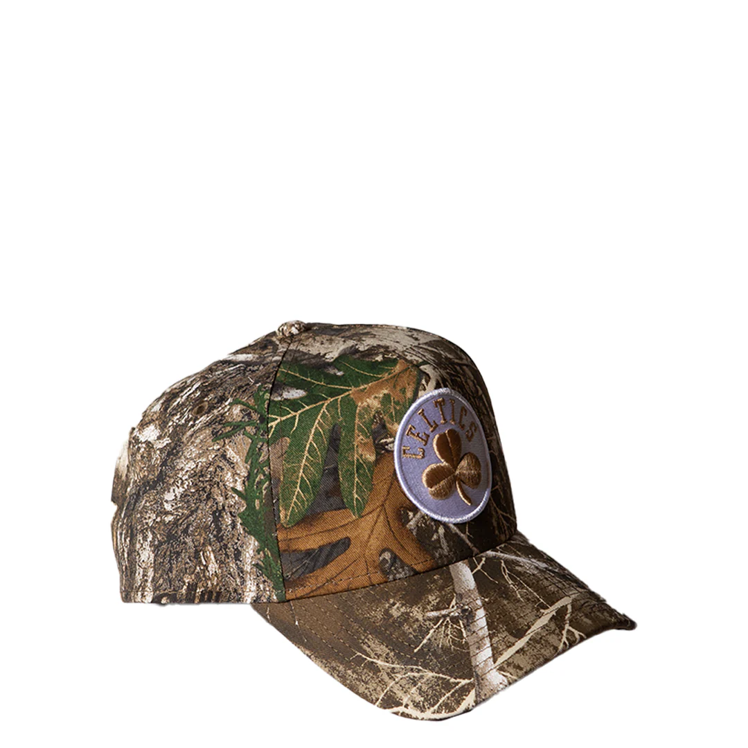 BOSTON CELTICS REALTREE KHAKI 9FORTY ADJUSTABLE A-FRAME CAP - Image 2