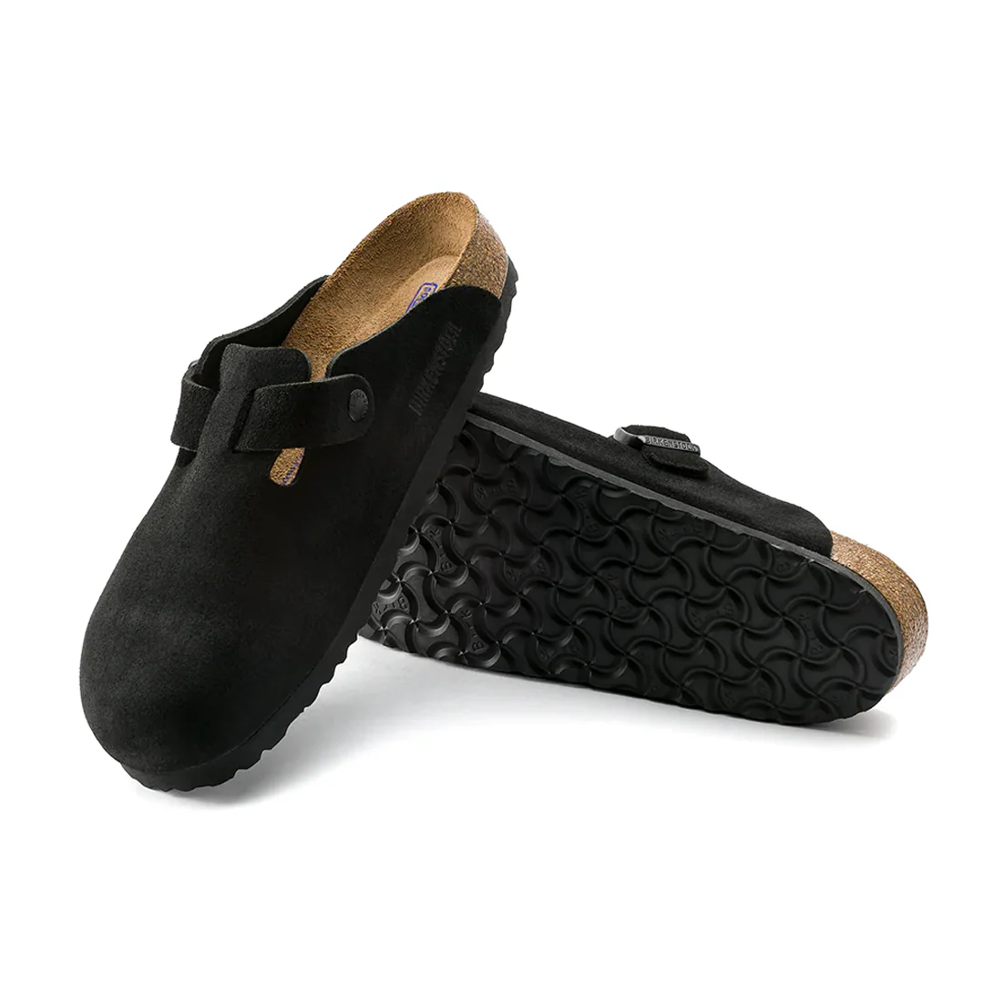 BOSTON SOFT FOOTBED SUEDE LEATHER -BLACK - Image 4