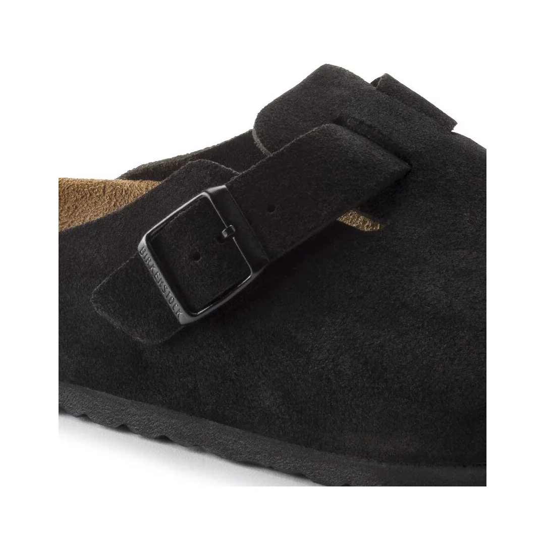 BOSTON SOFT FOOTBED SUEDE LEATHER - BLACK (NARROW FIT) - Image 4