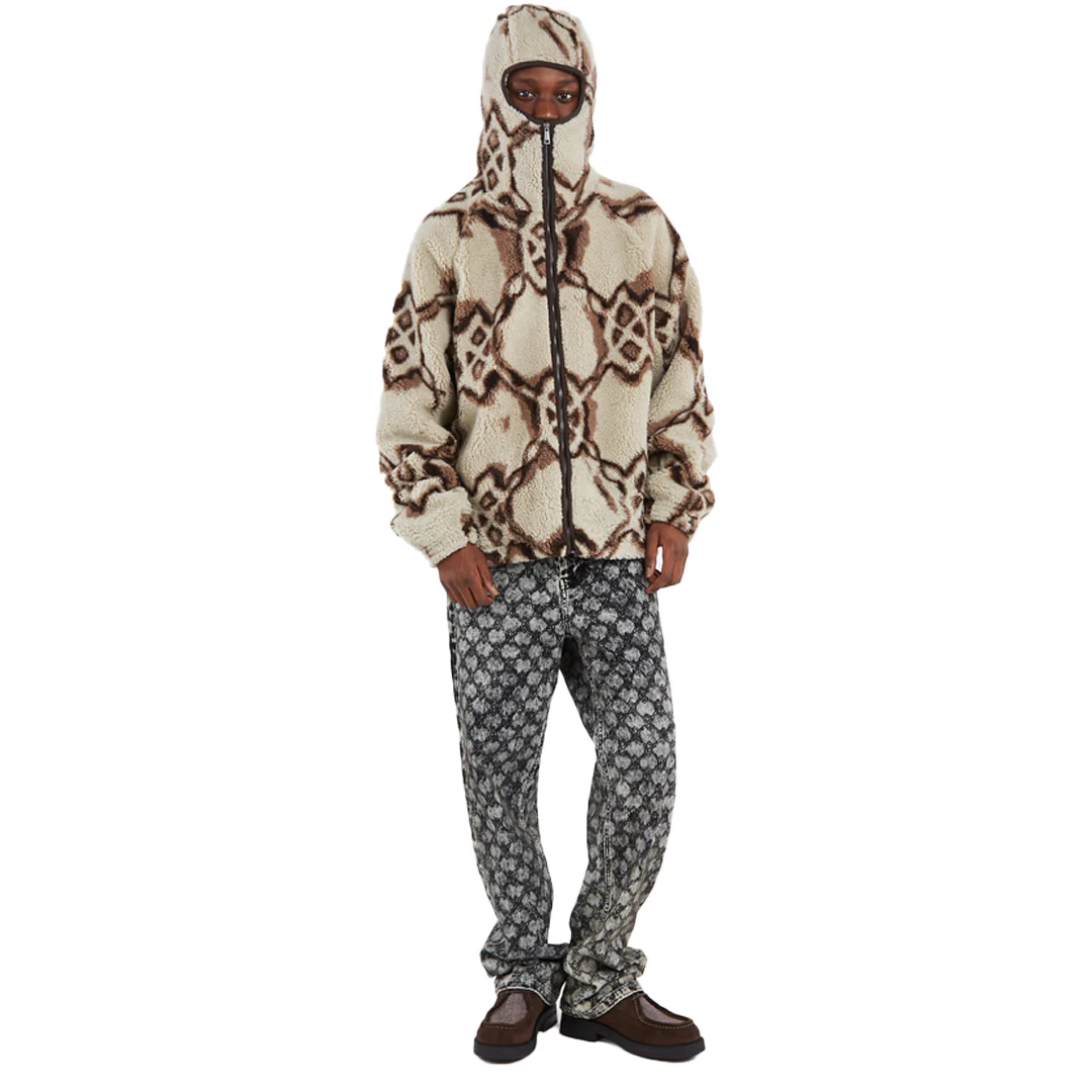 BURNED SHIELD SHERPA HOODIE OFF WHITE - Image 2