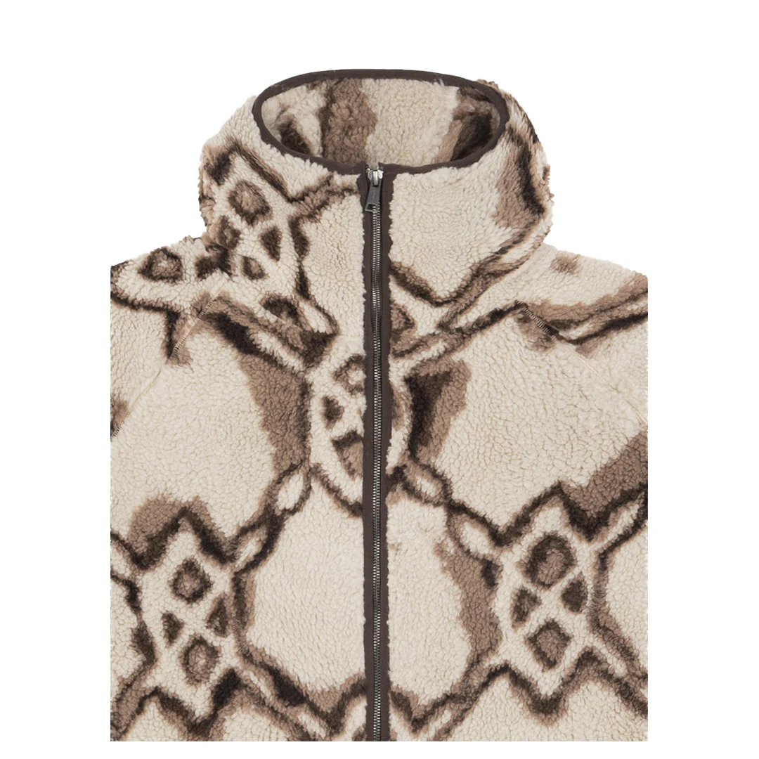 BURNED SHIELD SHERPA HOODIE OFF WHITE - Image 4