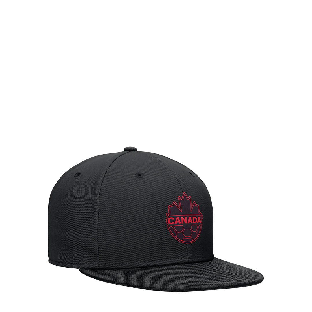 CANADA SOCCER PRO FLATBILL SNAPBACK HAT BLACK - Image 2