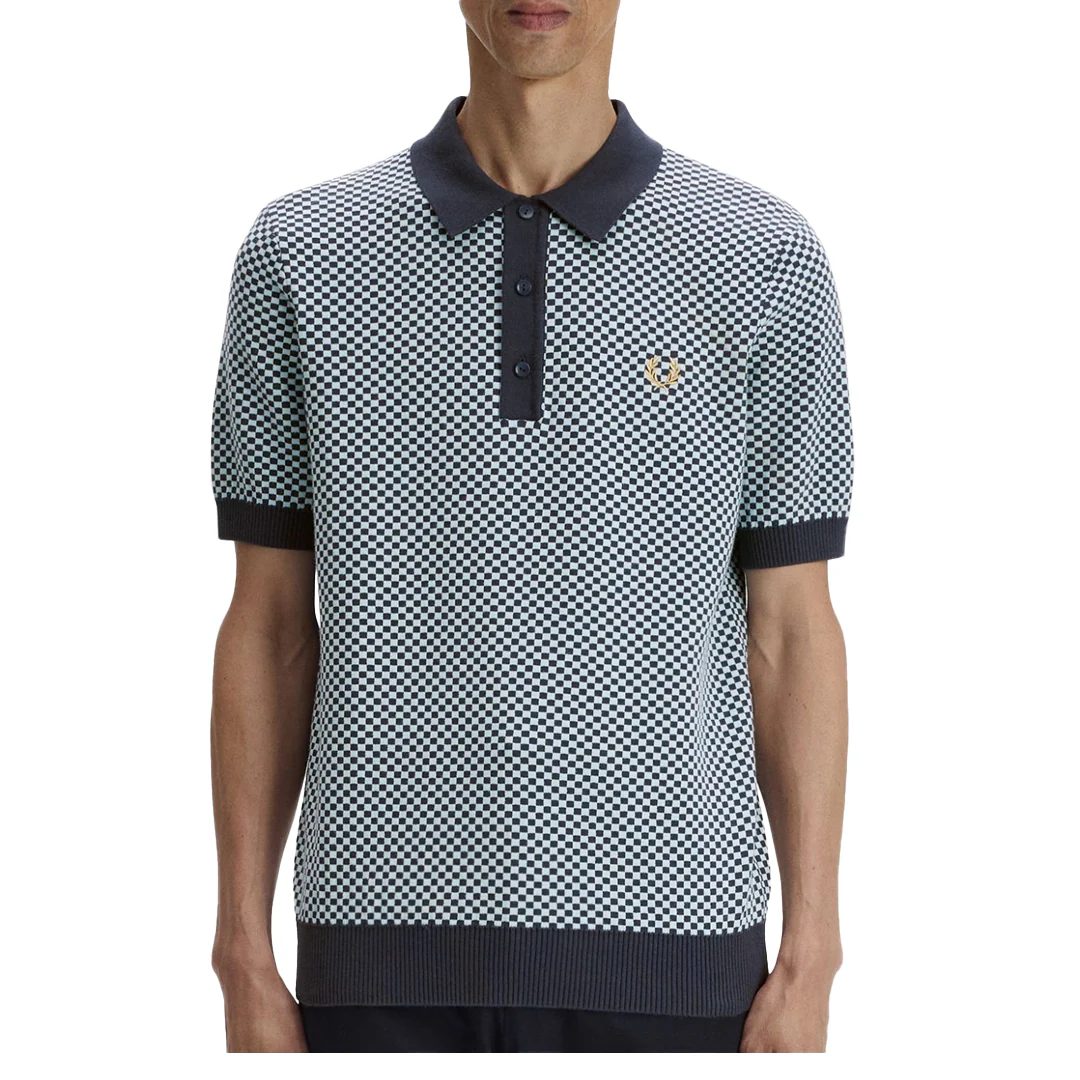 CHEQUERBOARD KNITTED SHIRT