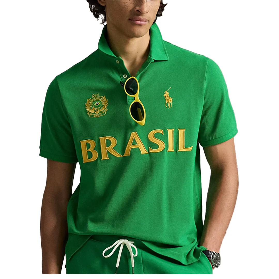 CLASSIC FIT BRASIL POLO SHIRT GREEN - Image 2