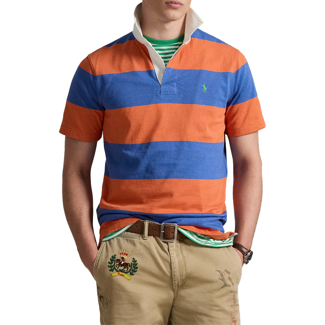 CLASSIC FIT SHORT SLEEVE RUGBY SOLAR SKY/ MODERN ROYAL