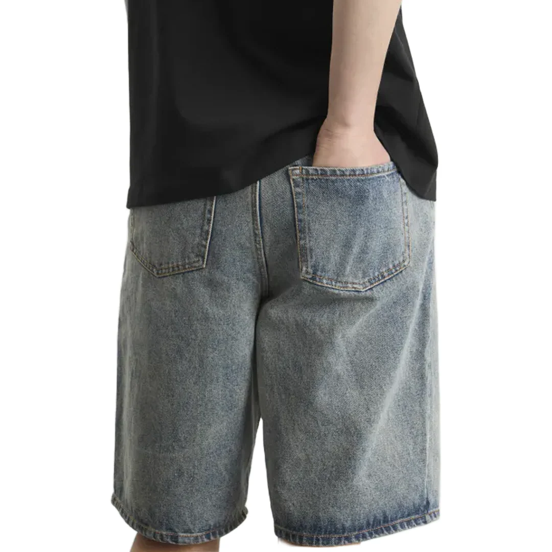 COMPACT SHIELD EMBROIDETY DENIM SHORTS - Image 3