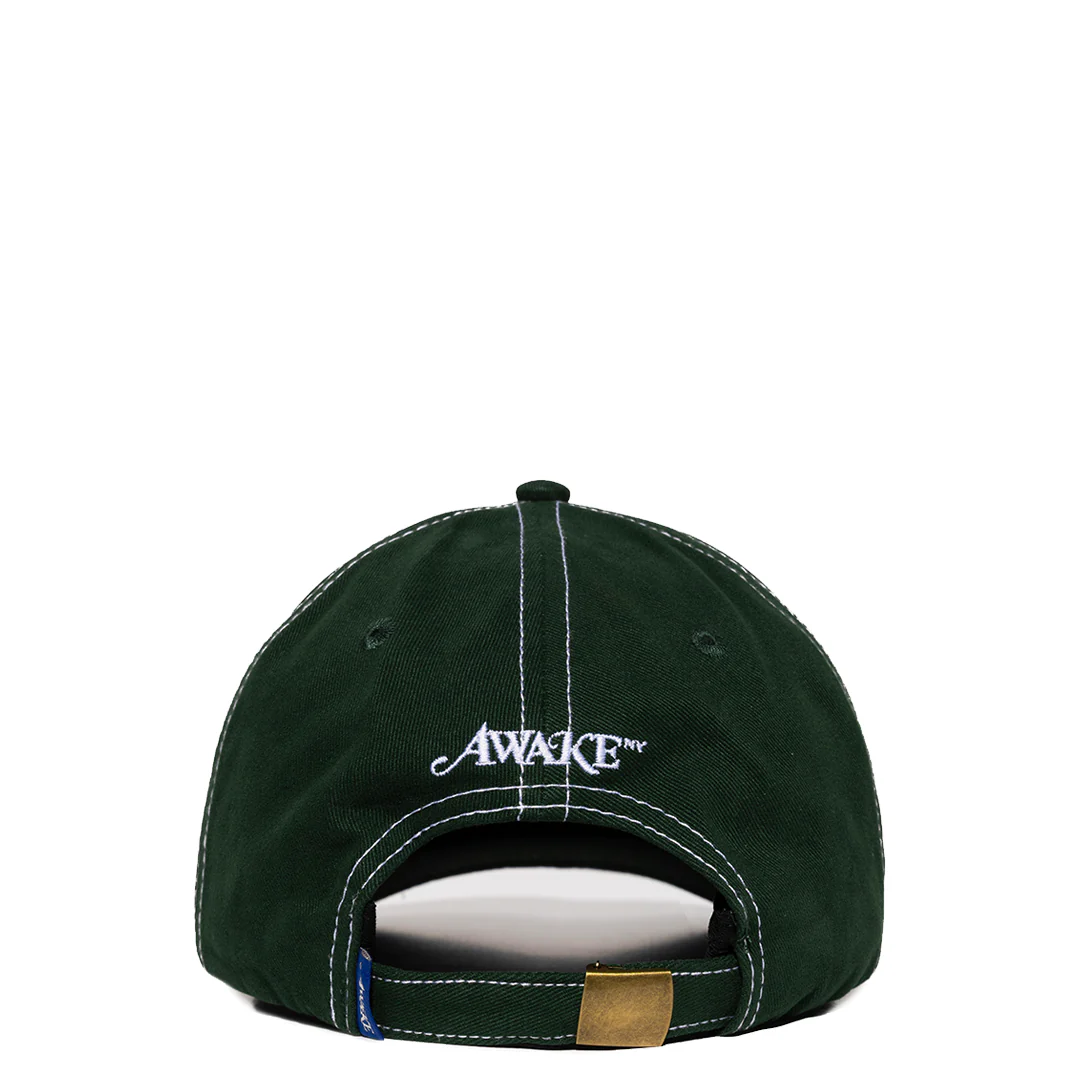 CONTRAST STITCH 6 PANEL HAT DARK GREEN - Image 3