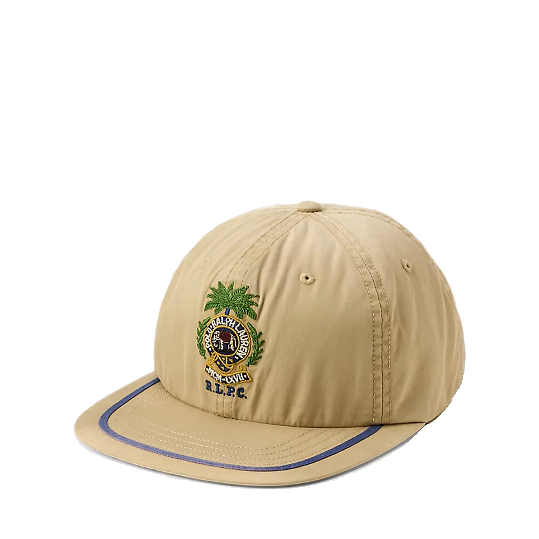 CREST-EMBROIDERED TWILL CAP KHAKI