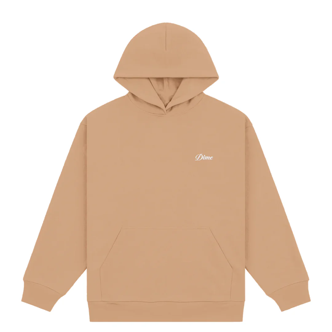 CURSIVE SMALL LOGO HOODIE HAZELNUT