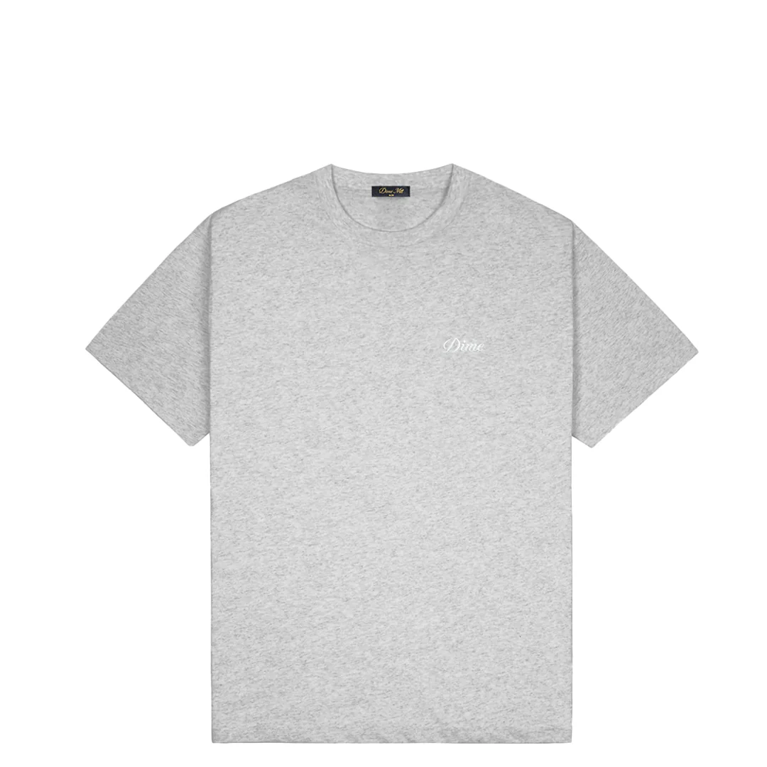 CURSIVE SMALL LOGO T-SHIRT HEATHER GREY