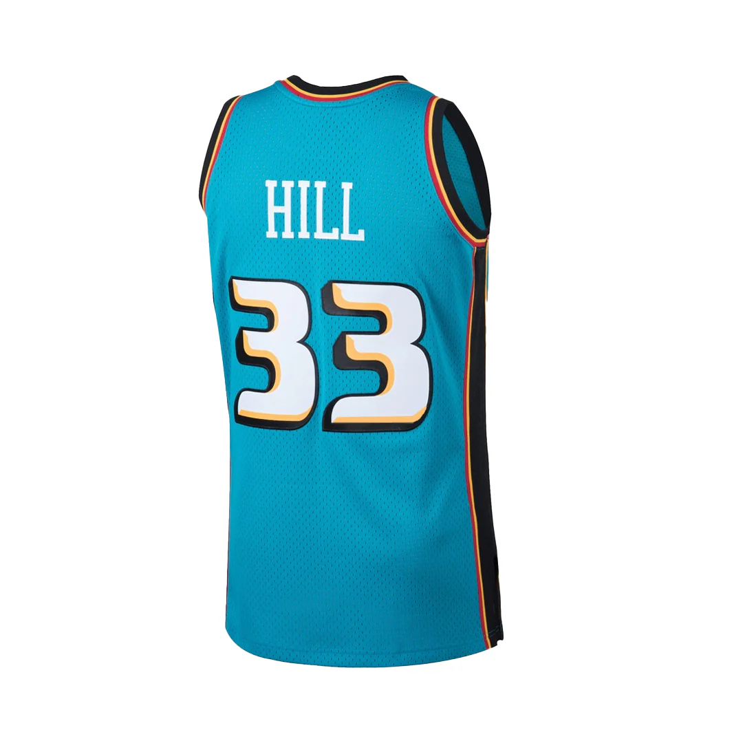 DETROIT PISTONS GRANT HILL #33 TEAL SWINGMAN JERSEY - Image 2