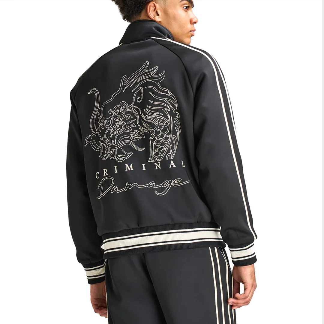 DRAGON EMBROIDERED TRACK TOP BLACK - Image 2