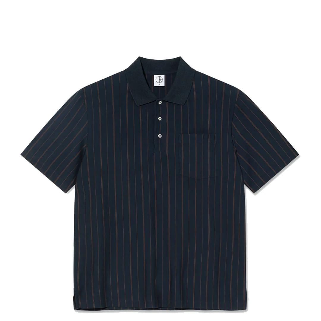 FANCY POLO SHIRT NAVY / BROWN
