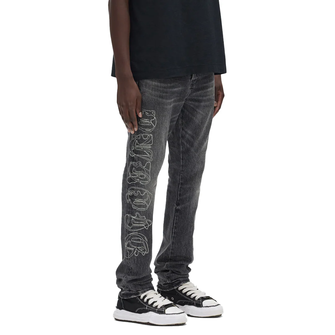 TRACED GOTHIC WORDMARK JEANS BLACK - Image 2