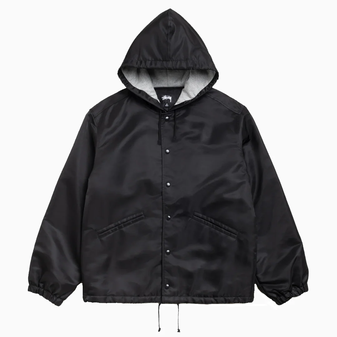 HOODED COACHES JACKET BLACK