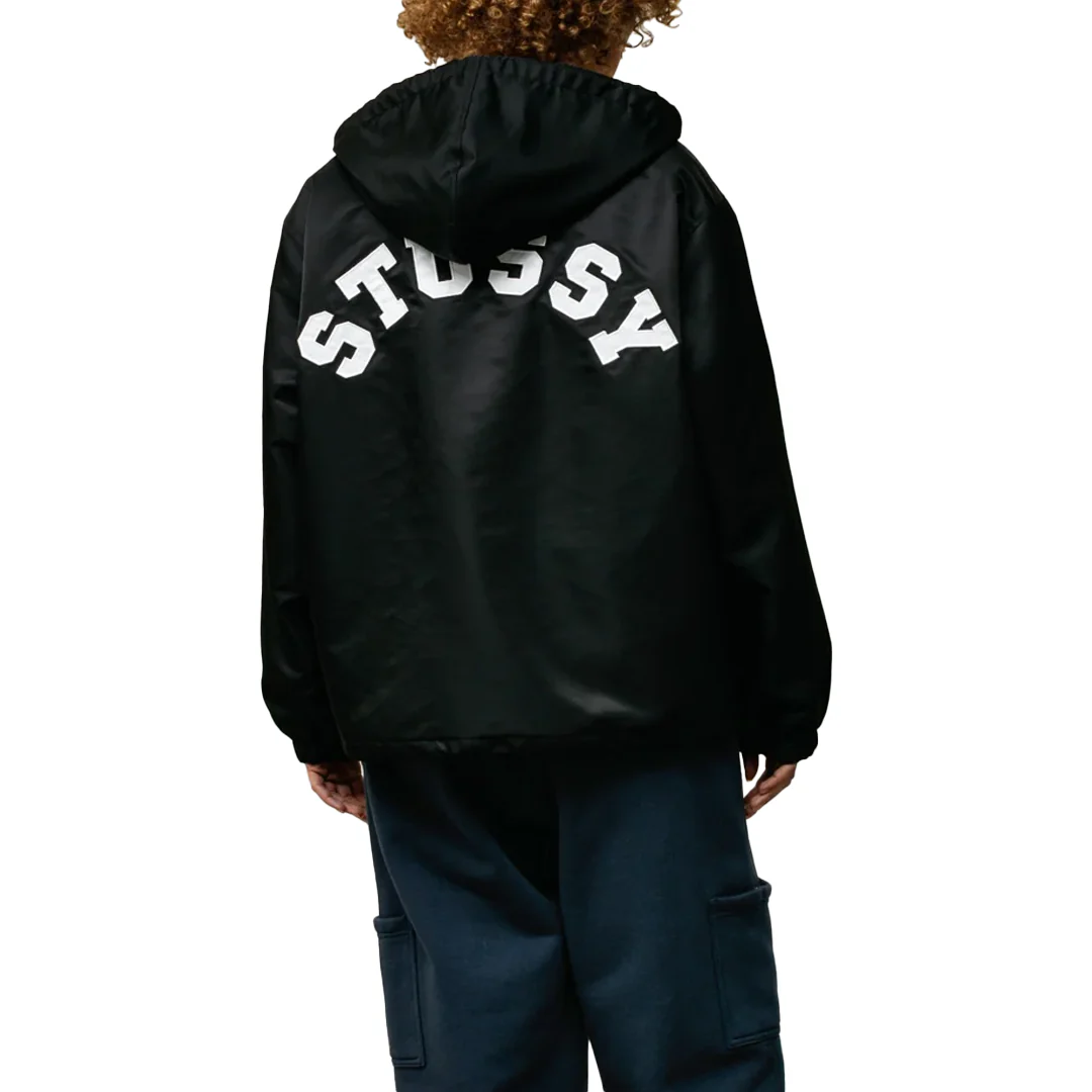 HOODED COACHES JACKET BLACK - Image 3