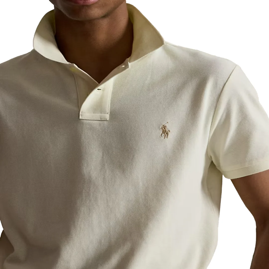 ICONIC MESH POLO SHIRT CREAM - Image 2