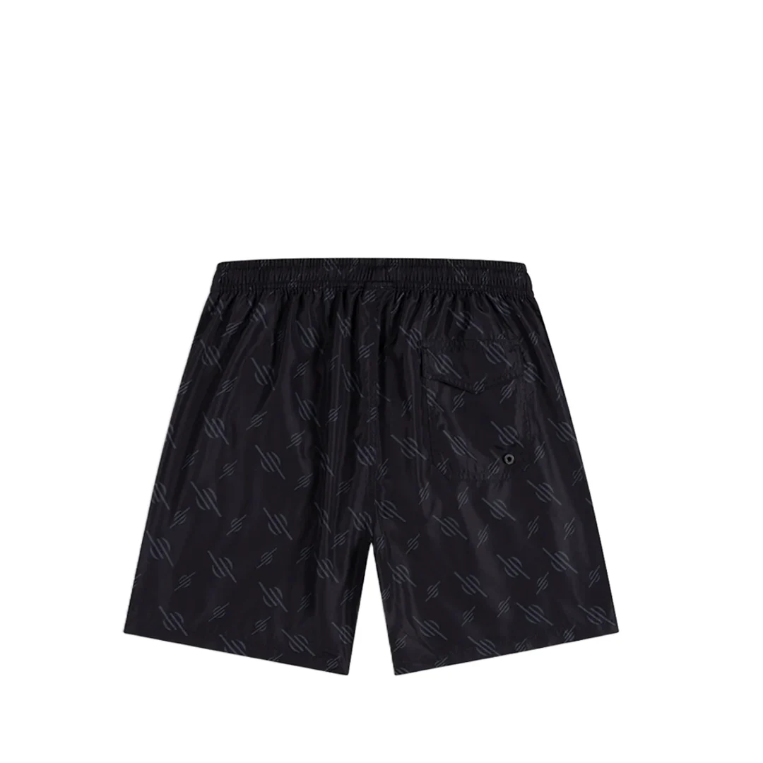 IRREGULAR MONOGRAM SWIM SHORTS BLACK - Image 2