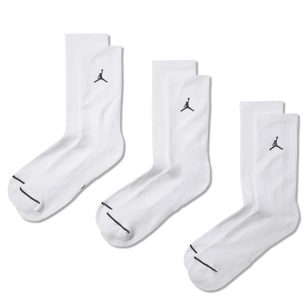 JORDAN EVERYDAY CREW SOCK (3 PAIRS) WHITE