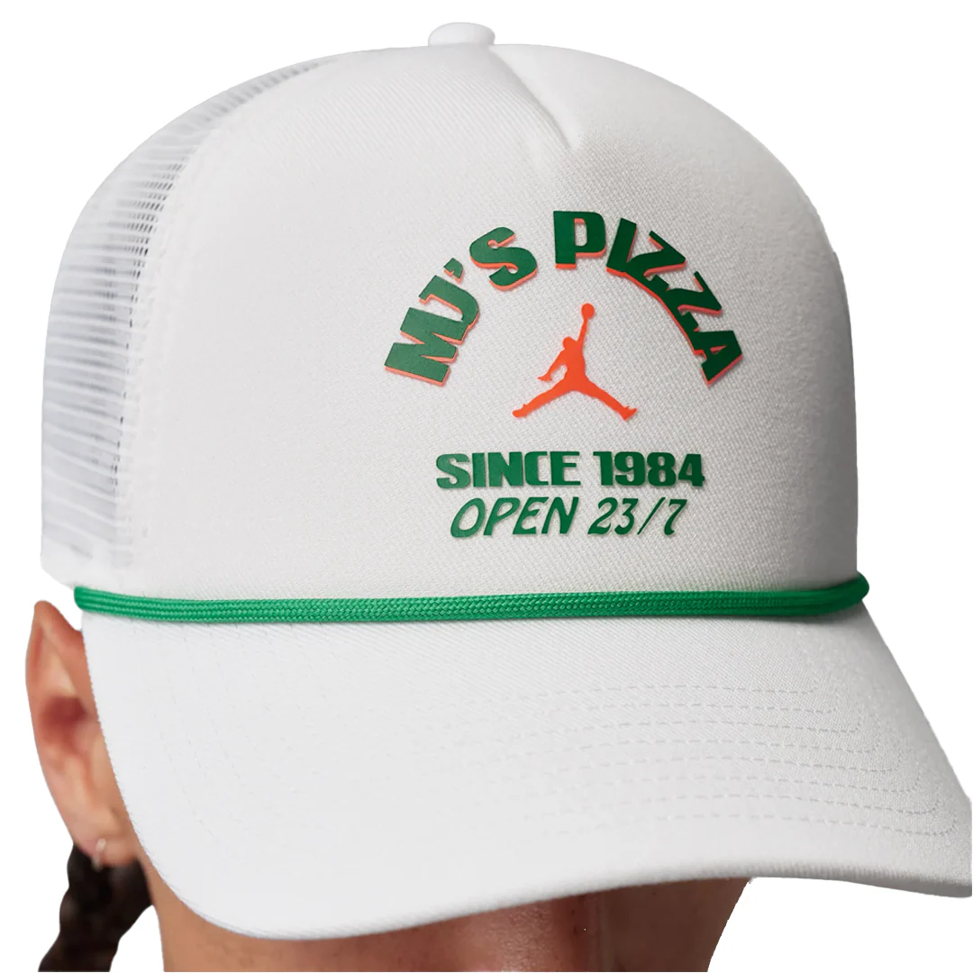 JORDAN RISE STRUCTURED TRUCKER CAP WHITE/COURT GREEN