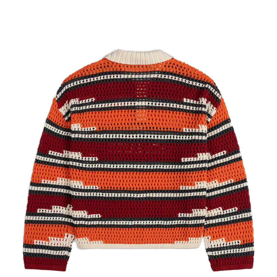 KENTE STRIPE KNIT POLO SWEATER - Image 2