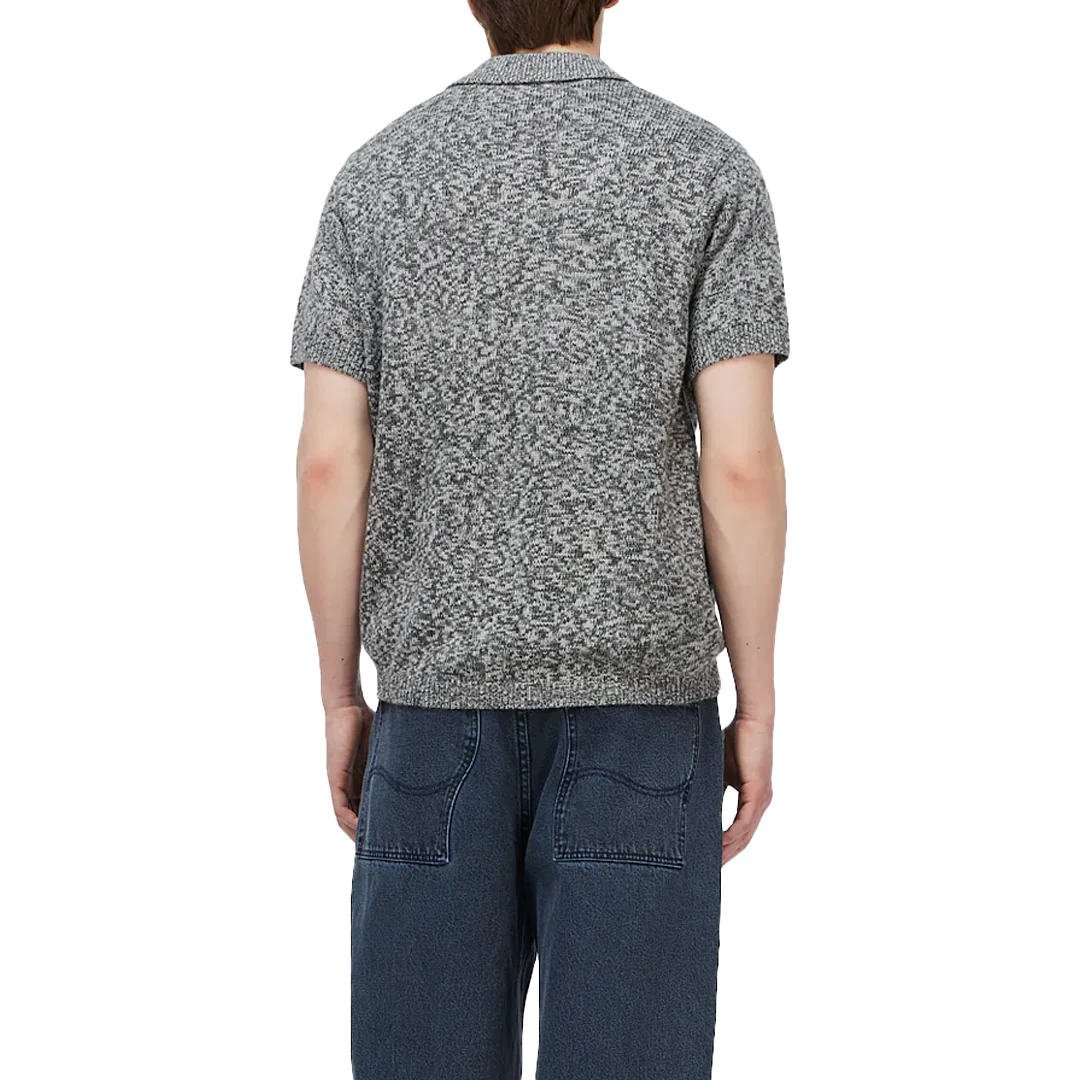 KNITTED POLO STATIC GREY - Image 3