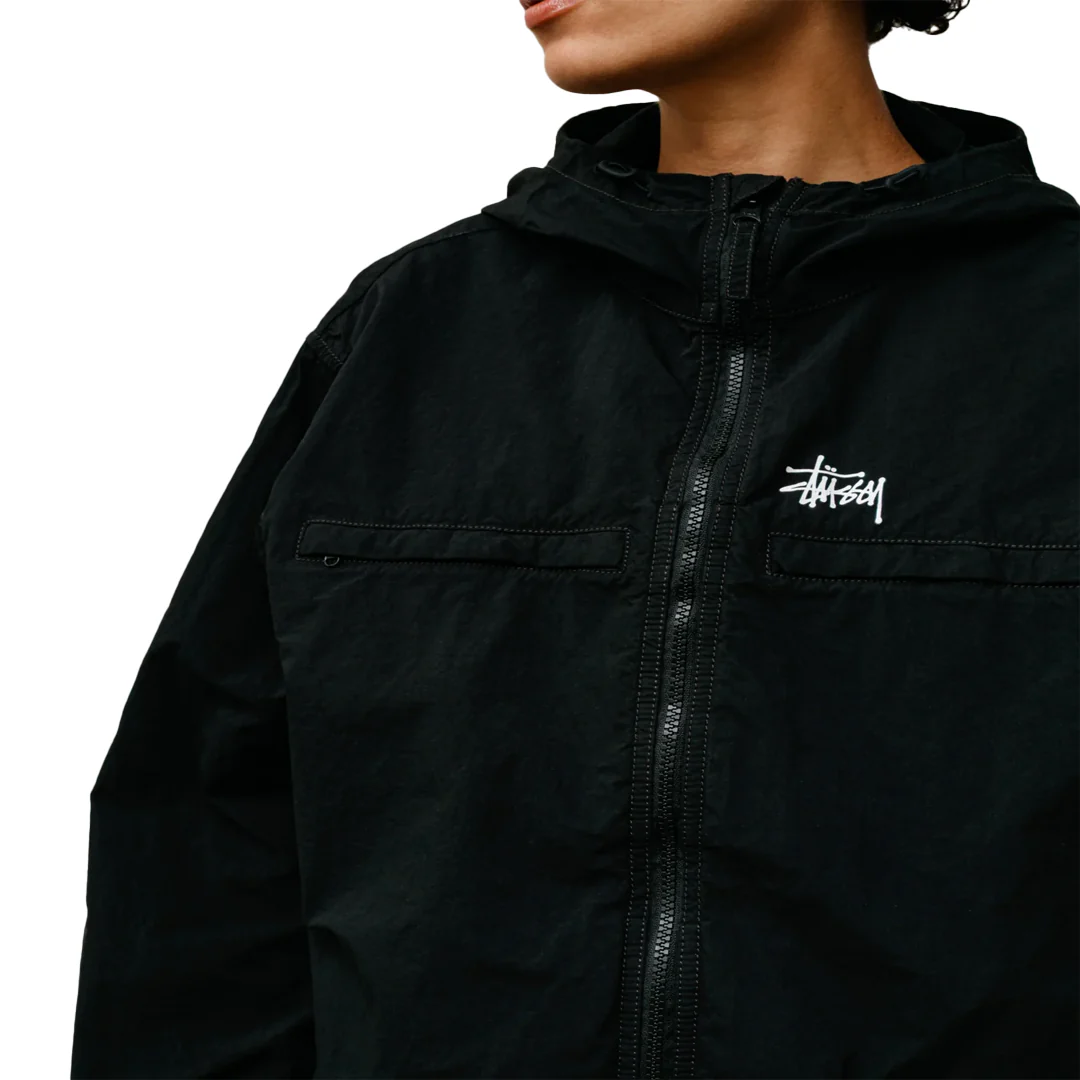LIGHTWEIGHT HOODED JACKET BLACK - Image 3