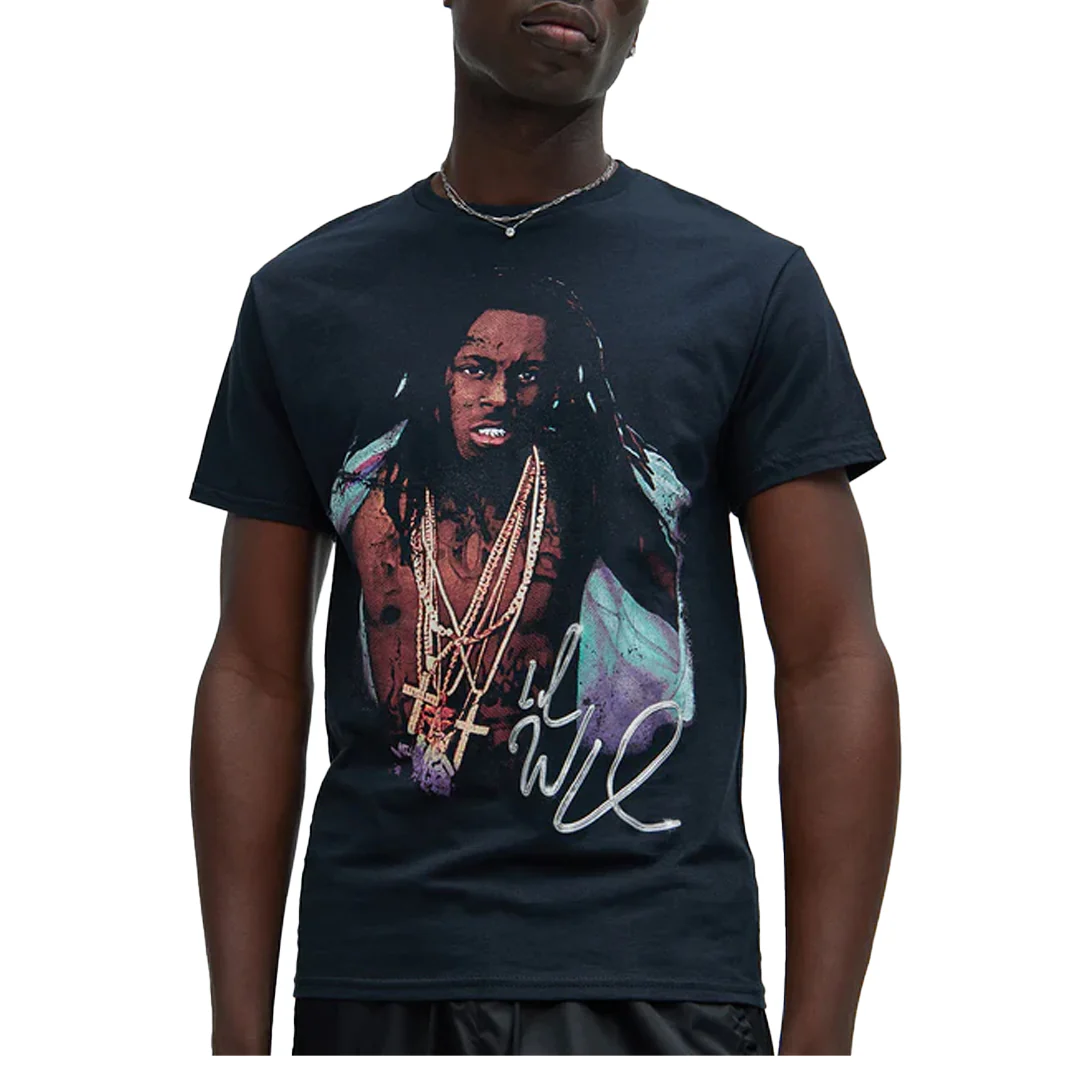 LIL WAYNE PORTRAIT SHORT SLEEVE TEE BLACK