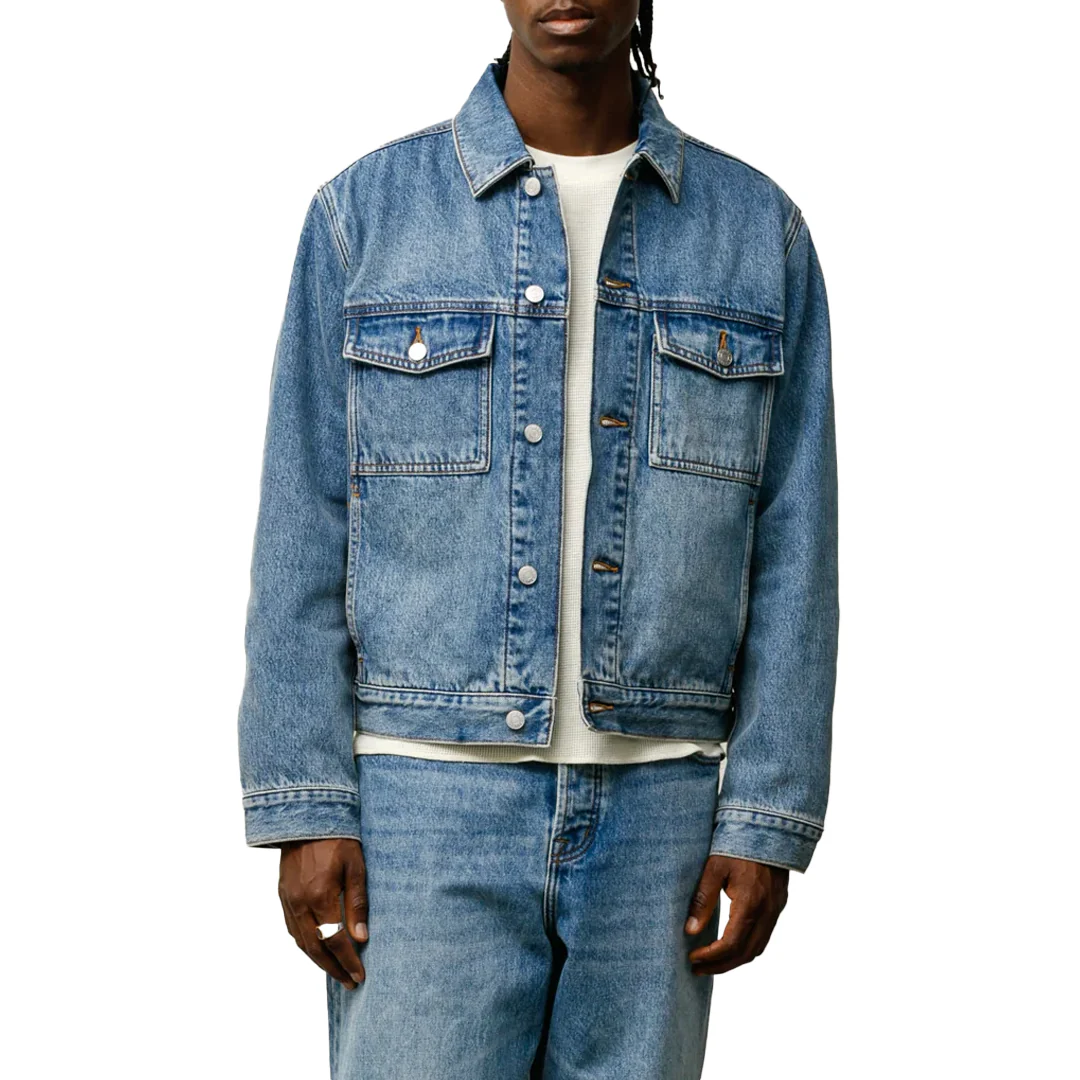 LINED DENIM TRUCKER INDIGO STONE WASH - Image 2