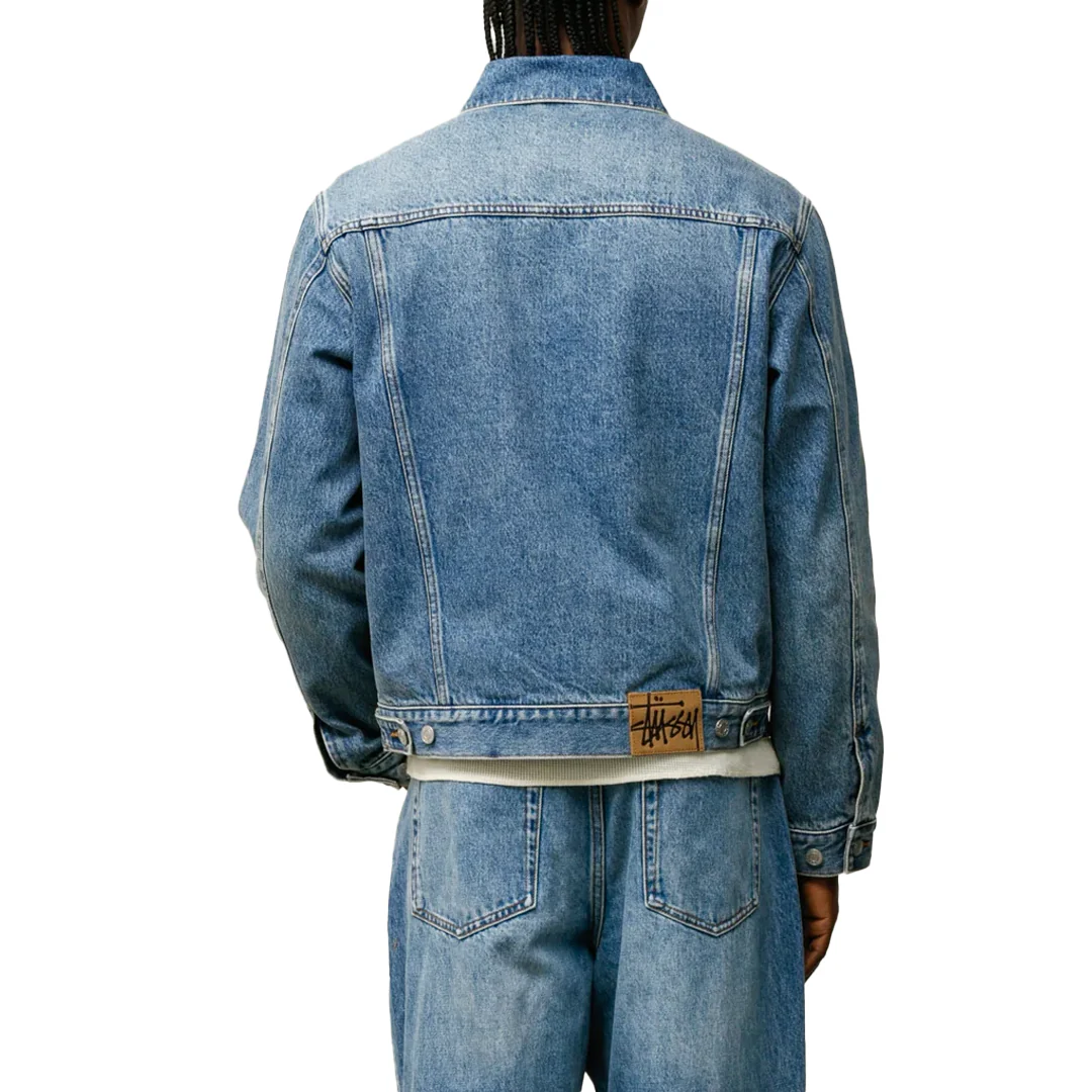 LINED DENIM TRUCKER INDIGO STONE WASH - Image 3