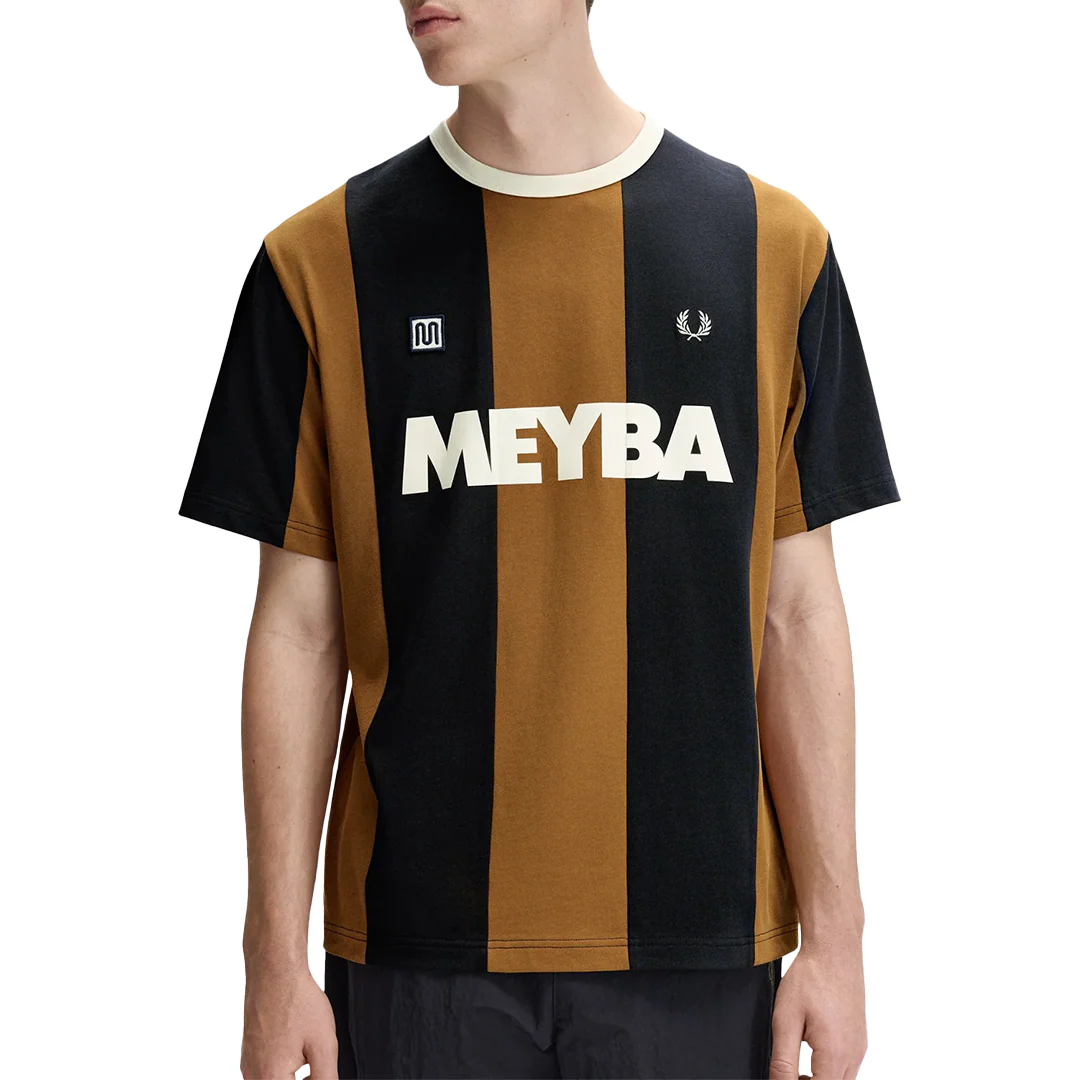 MEYBA X FRED PERRY CUT & SEW T-SHIRT DARK CARAMEL