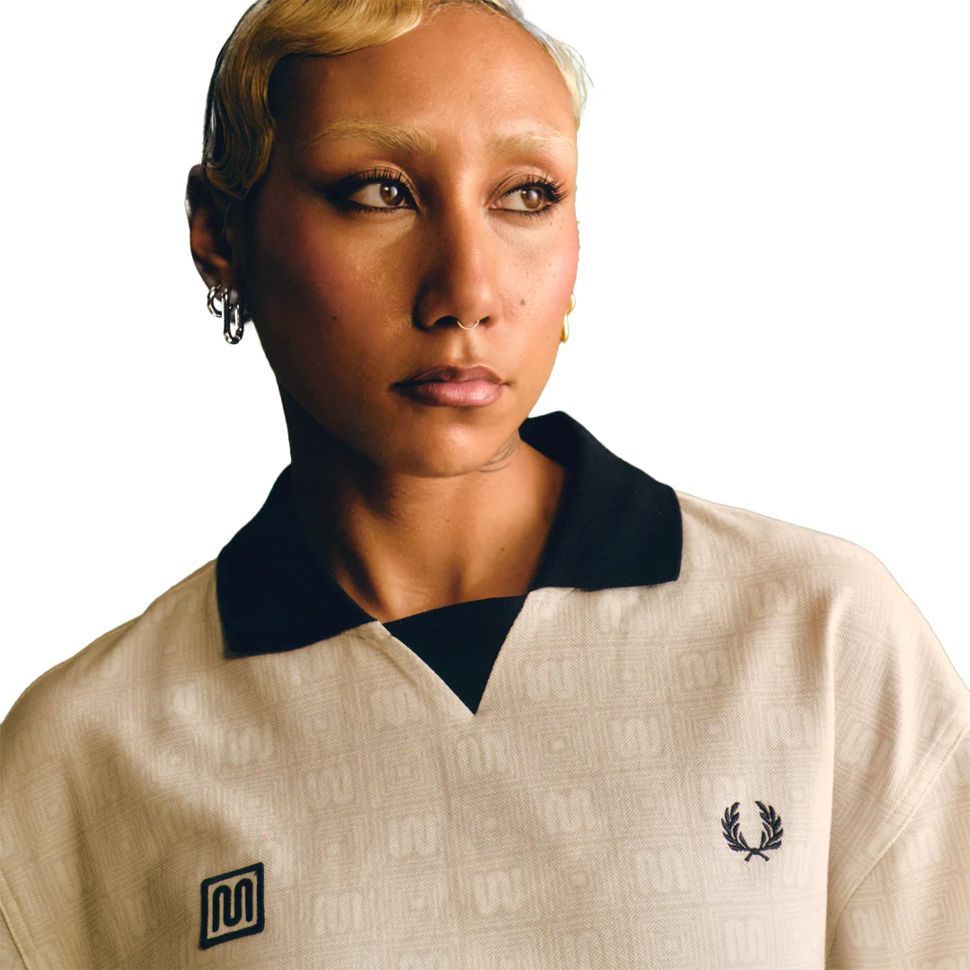 MEYBA X FRED PERRY PRINTED POLO SHIRT ECRU - Image 2