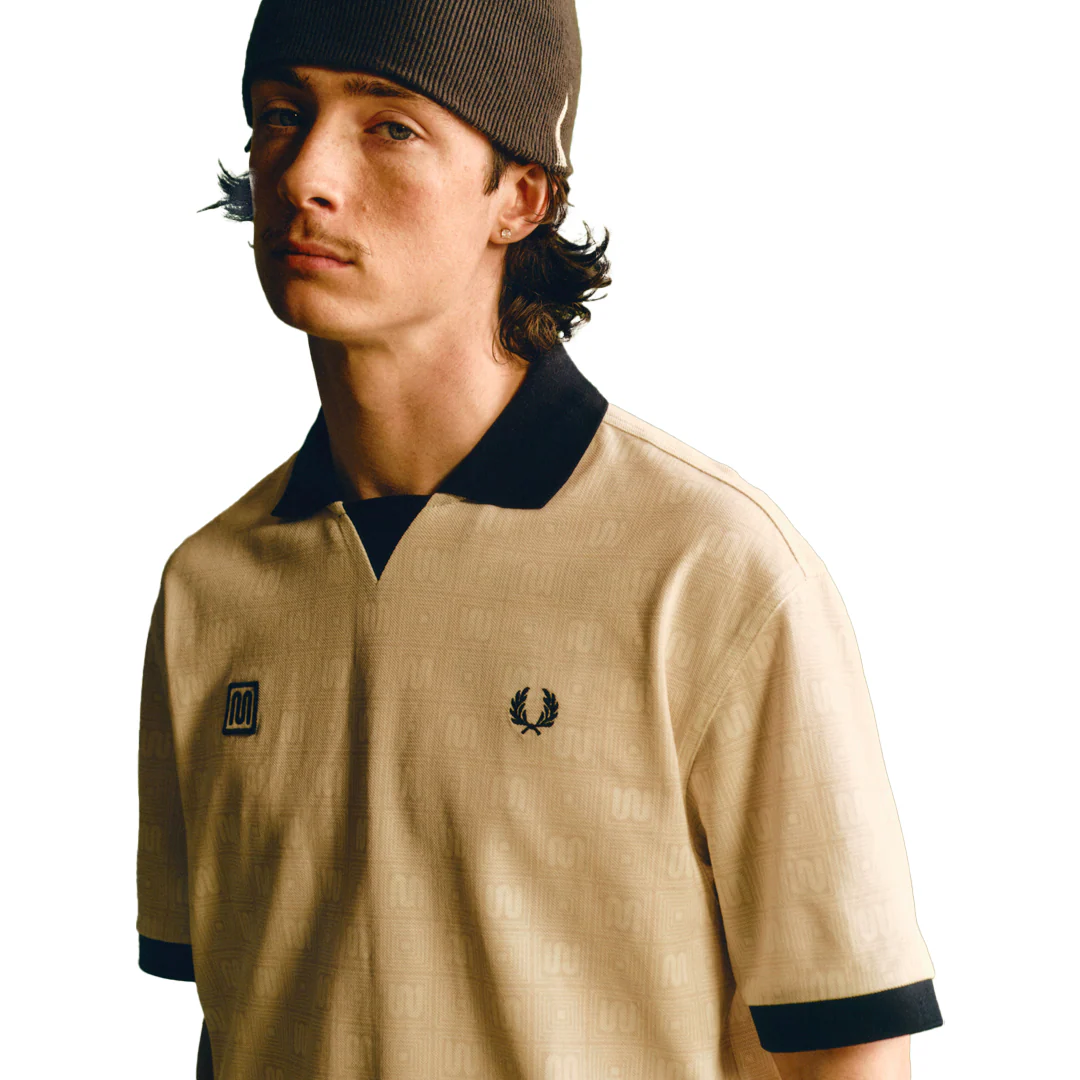 MEYBA X FRED PERRY PRINTED POLO SHIRT ECRU - Image 3