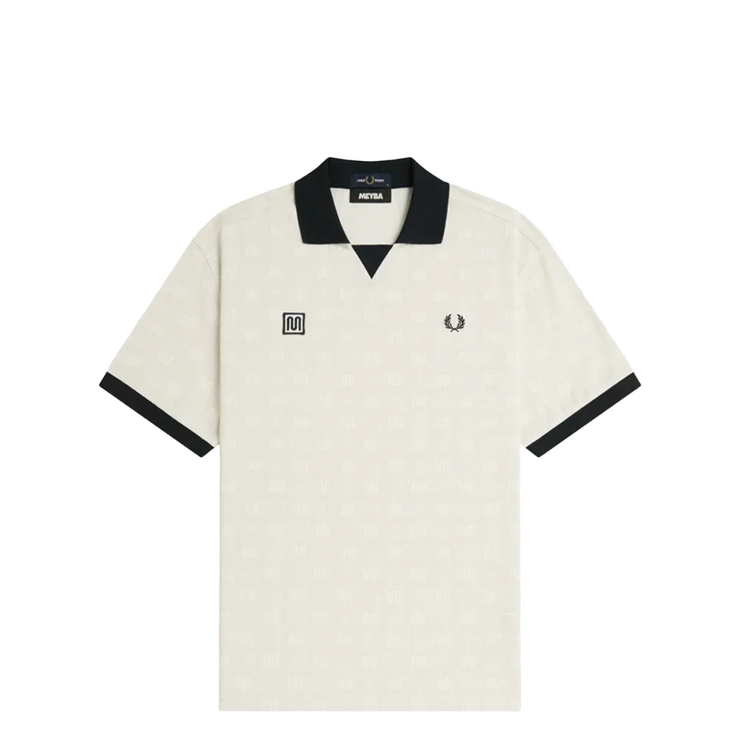 MEYBA X FRED PERRY PRINTED POLO SHIRT ECRU - Image 4