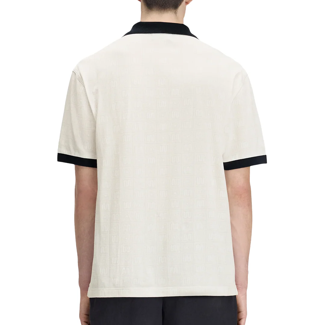 MEYBA X FRED PERRY PRINTED POLO SHIRT ECRU - Image 5