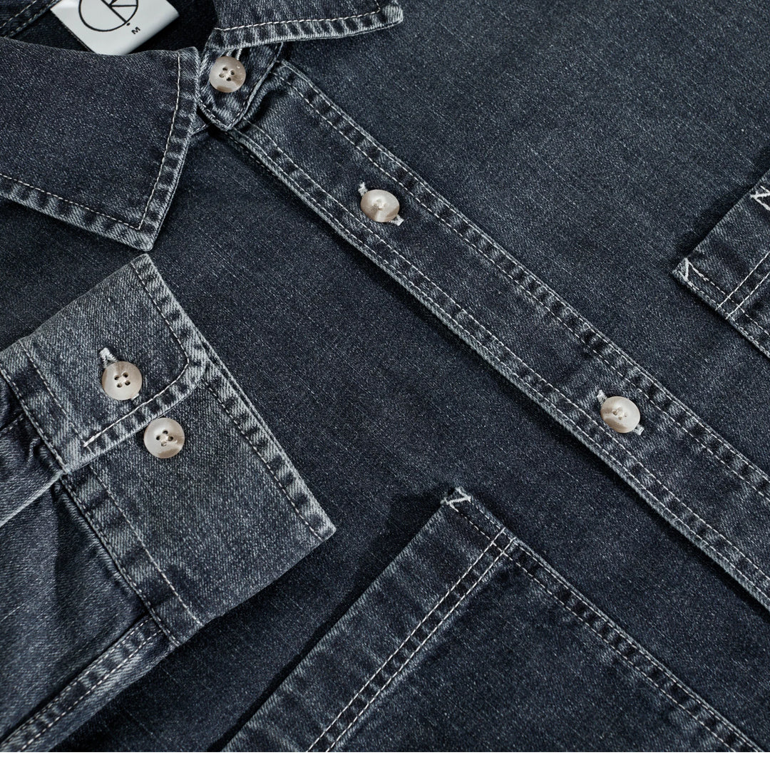 MIKE LONG SLEEVE SHIRT DENIM - WASHED BLUE - Image 2