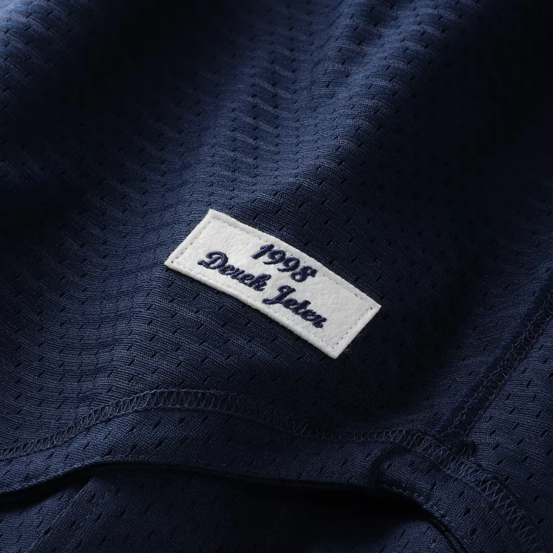 NEW YORK YANKEES DEREK JETER BUTTON UP JERSEY NAVY - Image 4