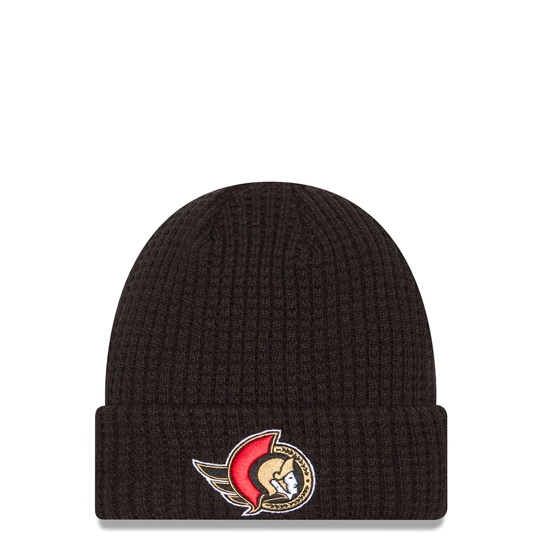 OTTAWA SENATORS WAFFLE KNIT HAT BLACK