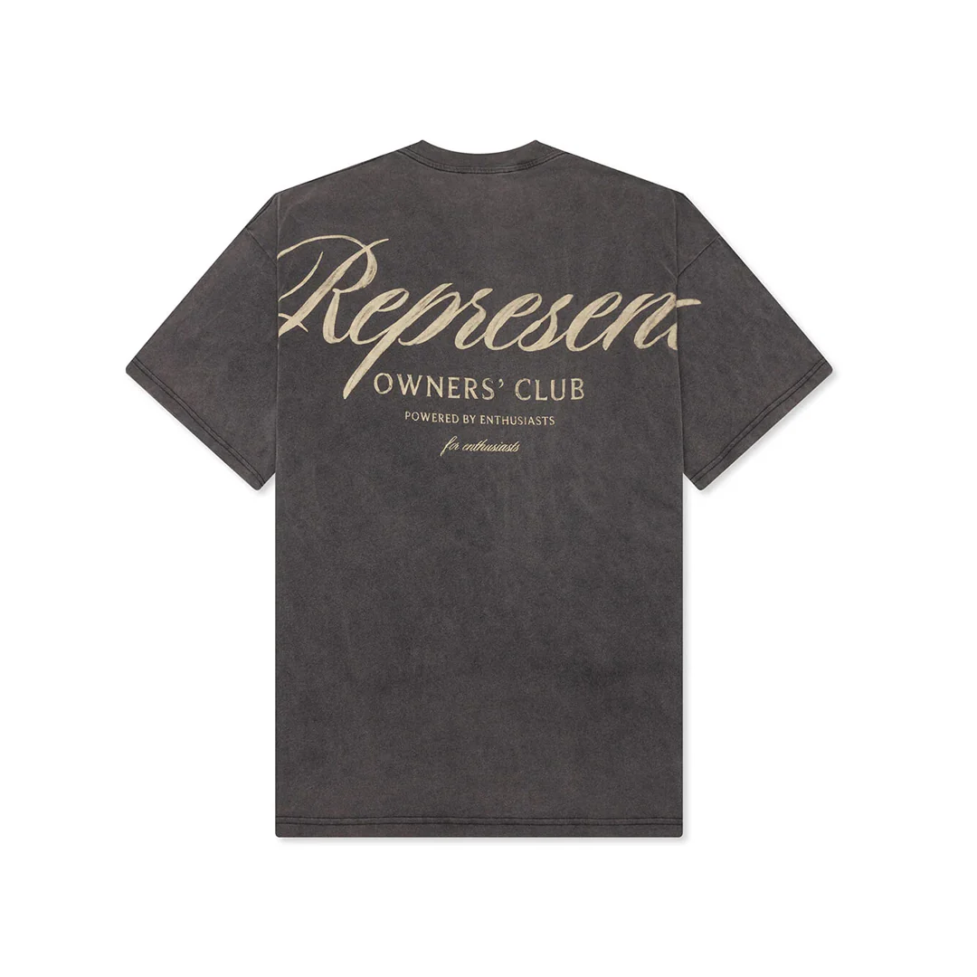 OWNERS CLUB SCRIPT T-SHIRT VINTAGE GREY
