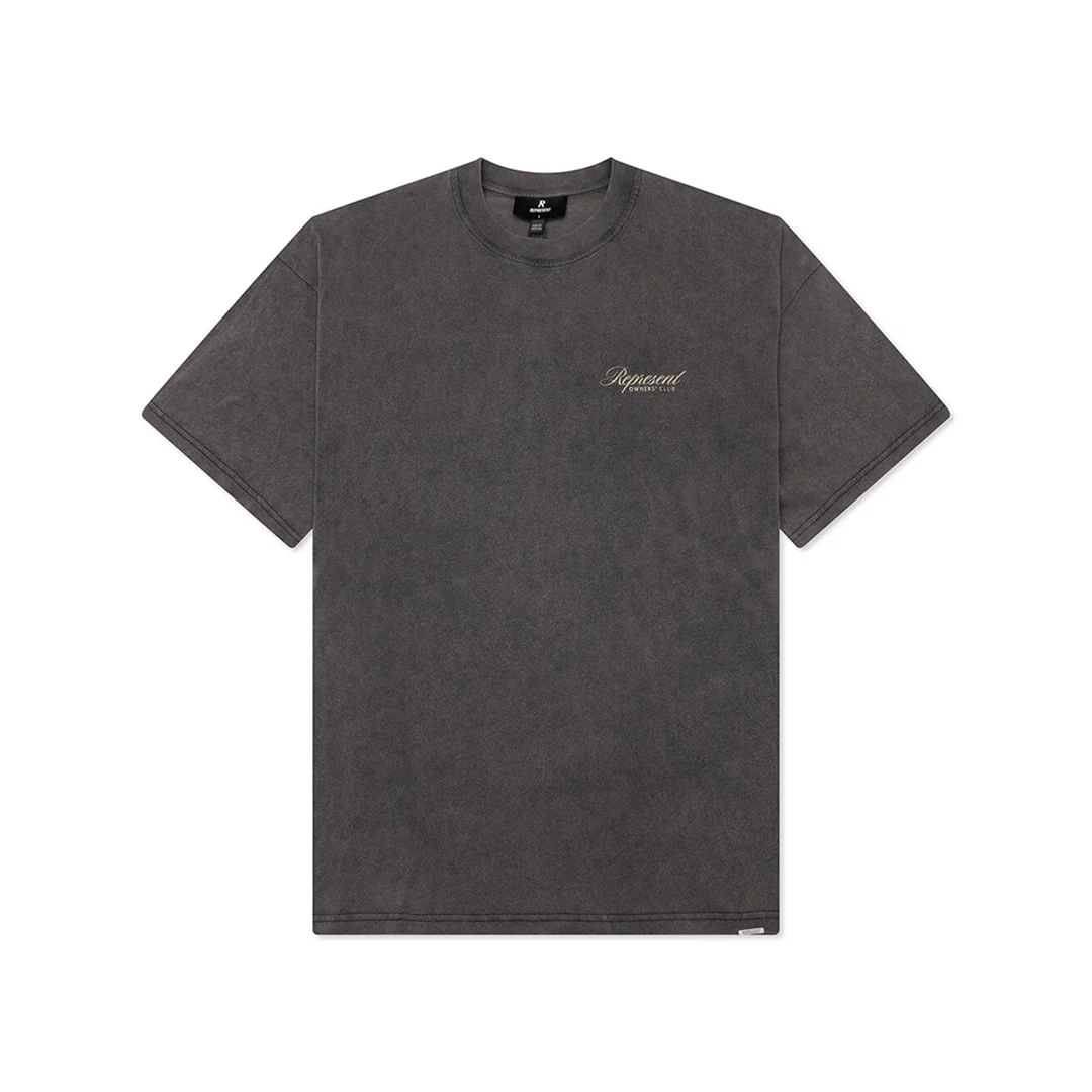 OWNERS CLUB SCRIPT T-SHIRT VINTAGE GREY - Image 2