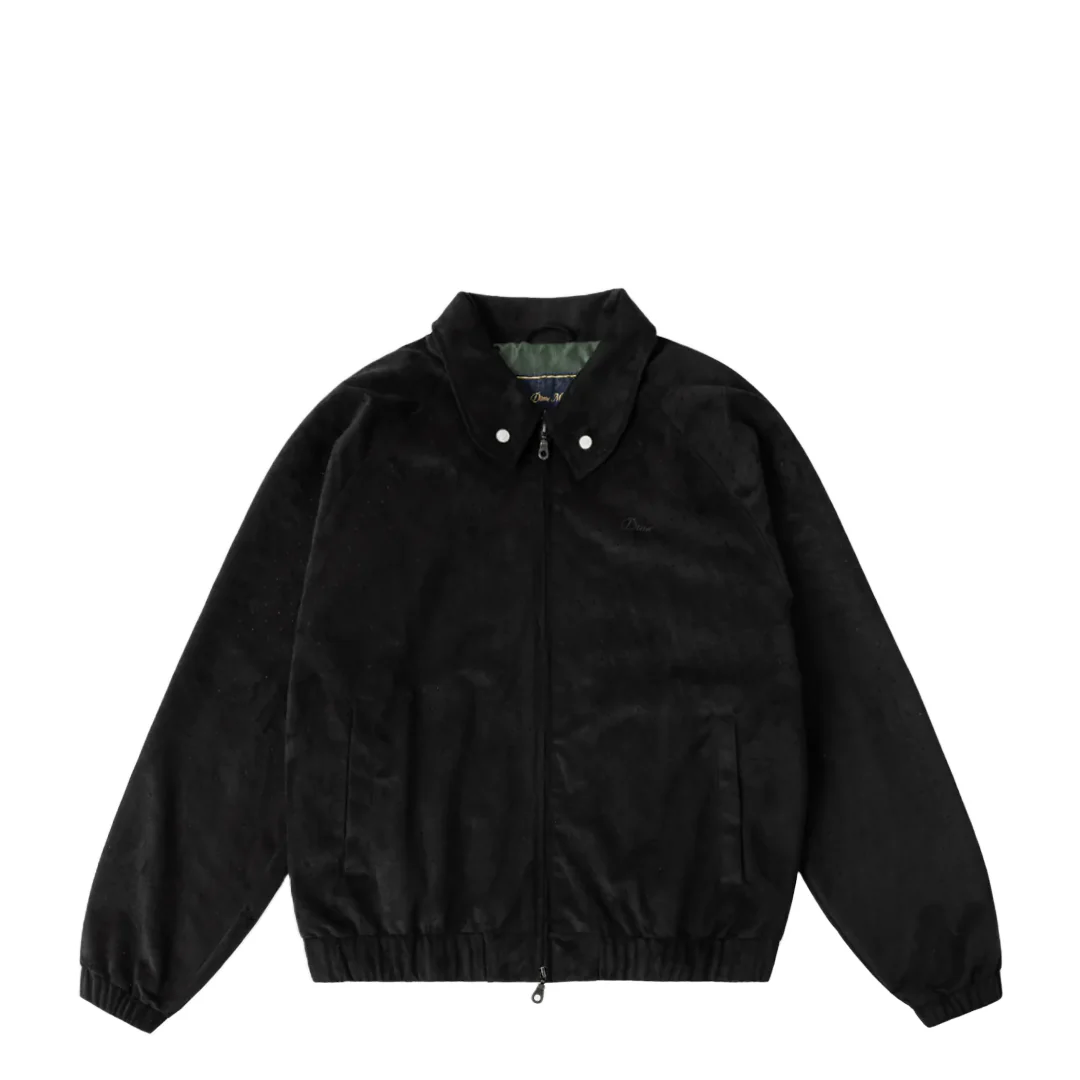 PERFORATED FAUX SUEDE JACKET BLACK
