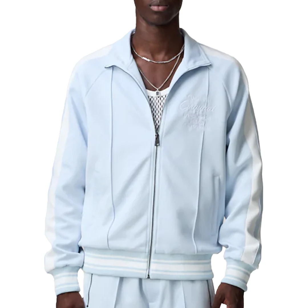 PIN TUCK TRACK TOP BLUE/OFF WHITE - Image 2