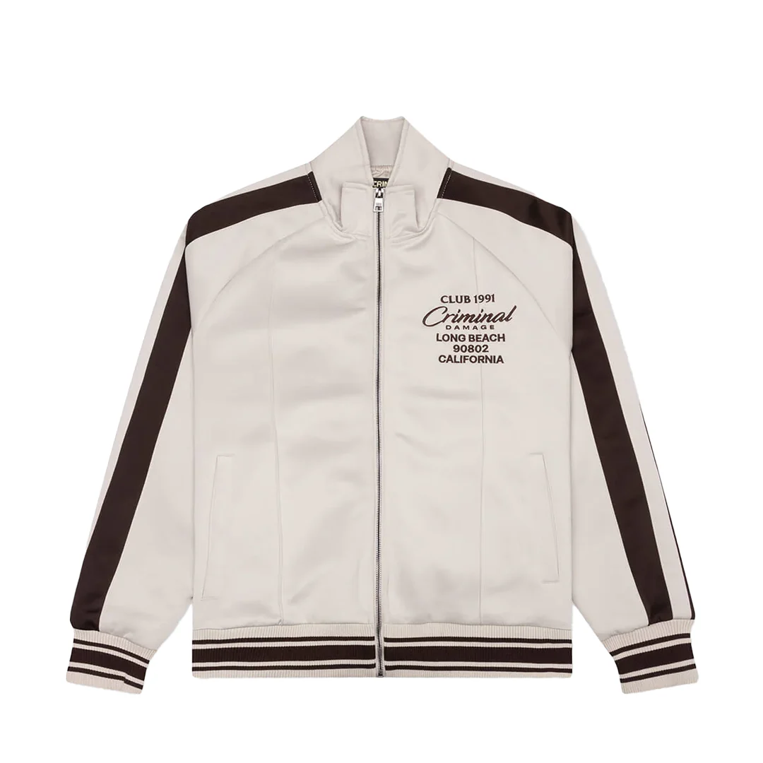 PIN TUCK TRACK TOP STONE/BROWN - Image 3